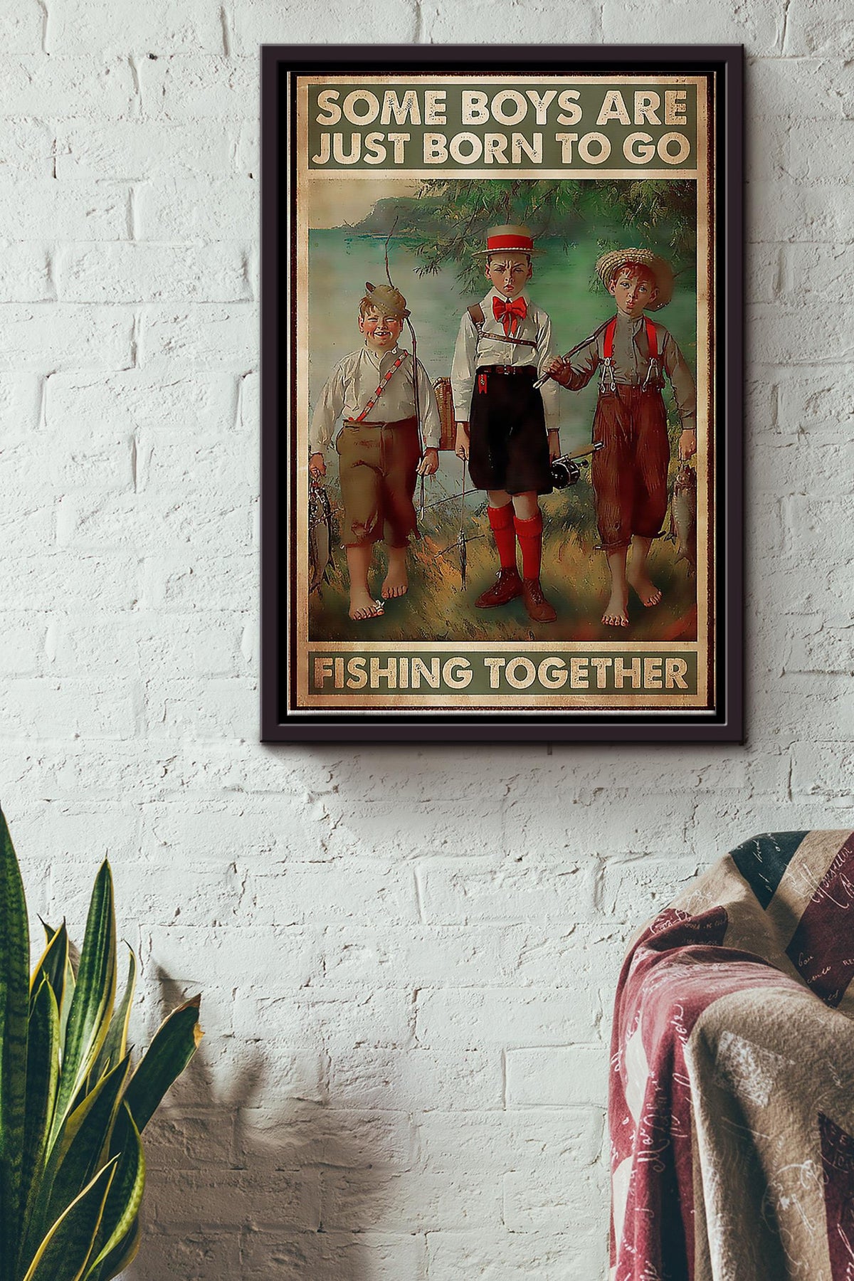 Fishing - Born To Go Fishing Together Framed Matte Canvas