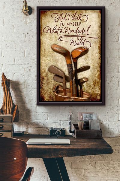 Wonderful World Golf Framed Matte Canvas