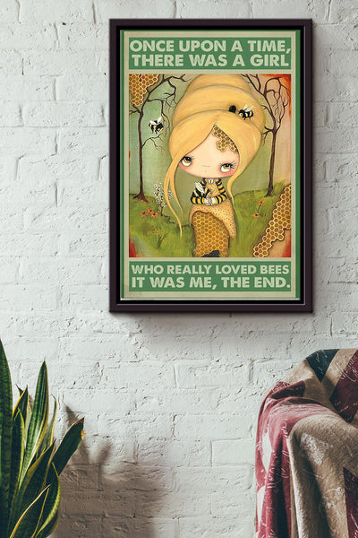 There Was A Girl Who Really Loved Bees Framed Matte Canvas