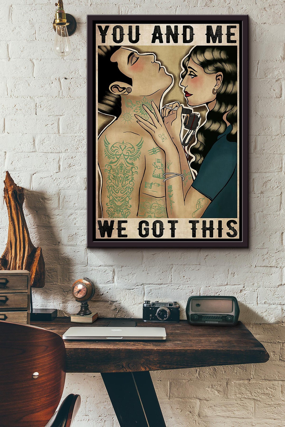 Tattooist Couple You And Me We Got This Poster Framed Matte Canvas