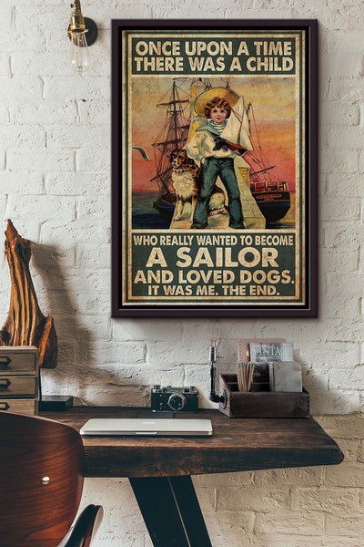 Sailor Loved Dogs Framed Matte Canvas