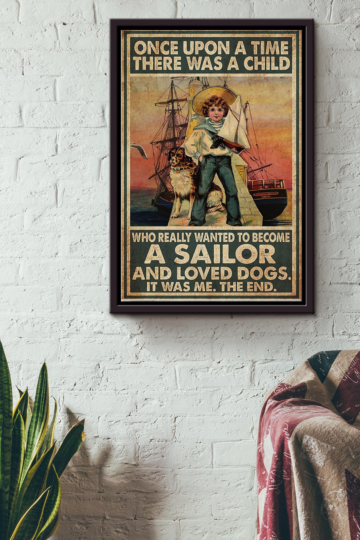 Sailor Loved Dogs Framed Matte Canvas