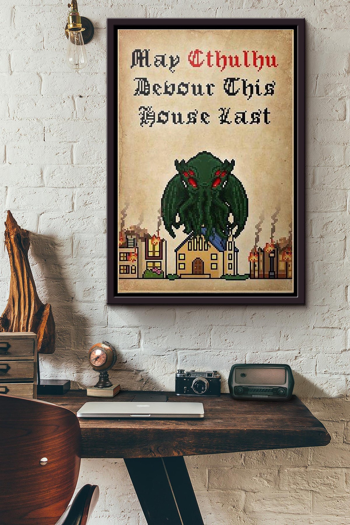 May Cthulhu Devour This House Last Poster Framed Matte Canvas