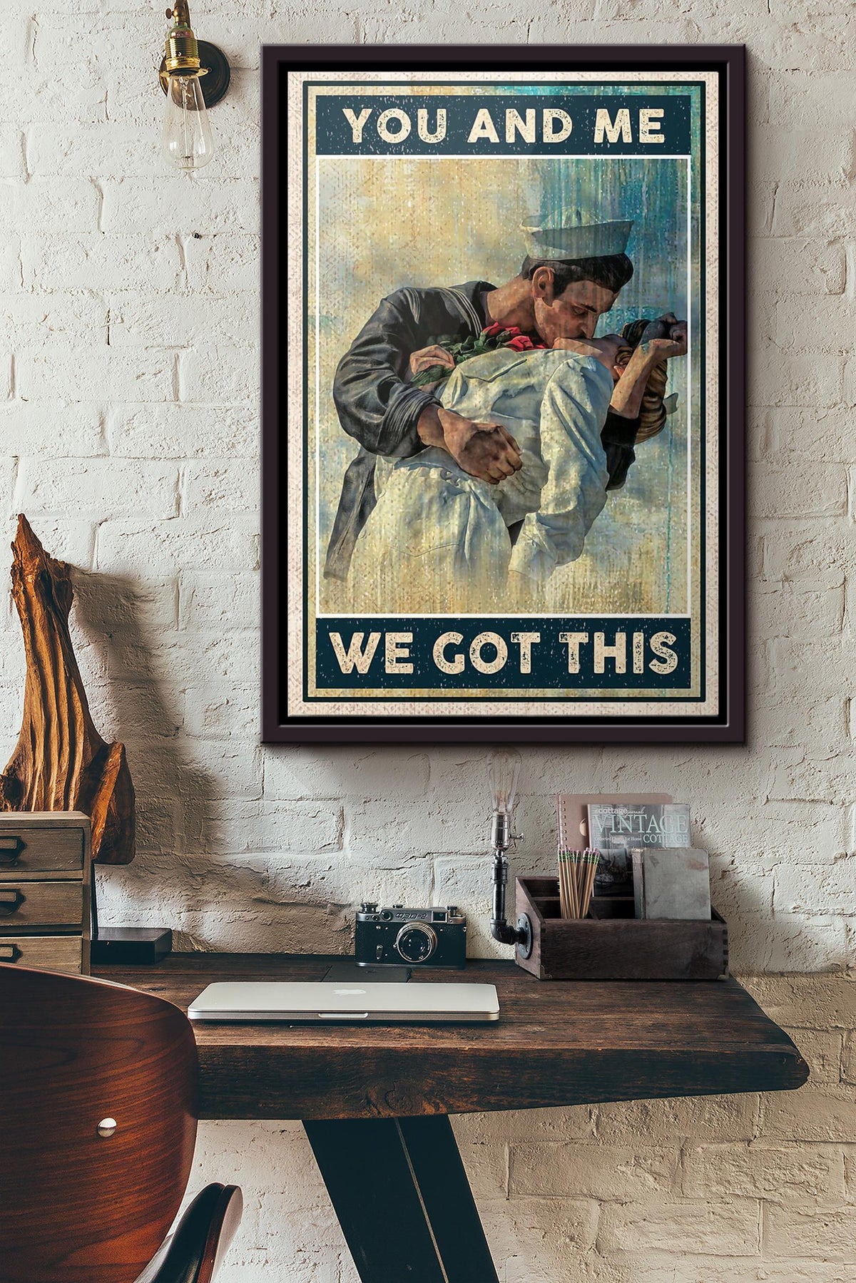 Navy You And Me We Got This Poster Framed Matte Canvas