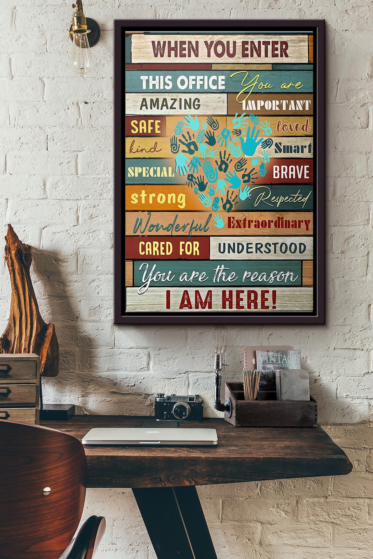 Social Worker When You Enter This Office Poster Framed Matte Canvas