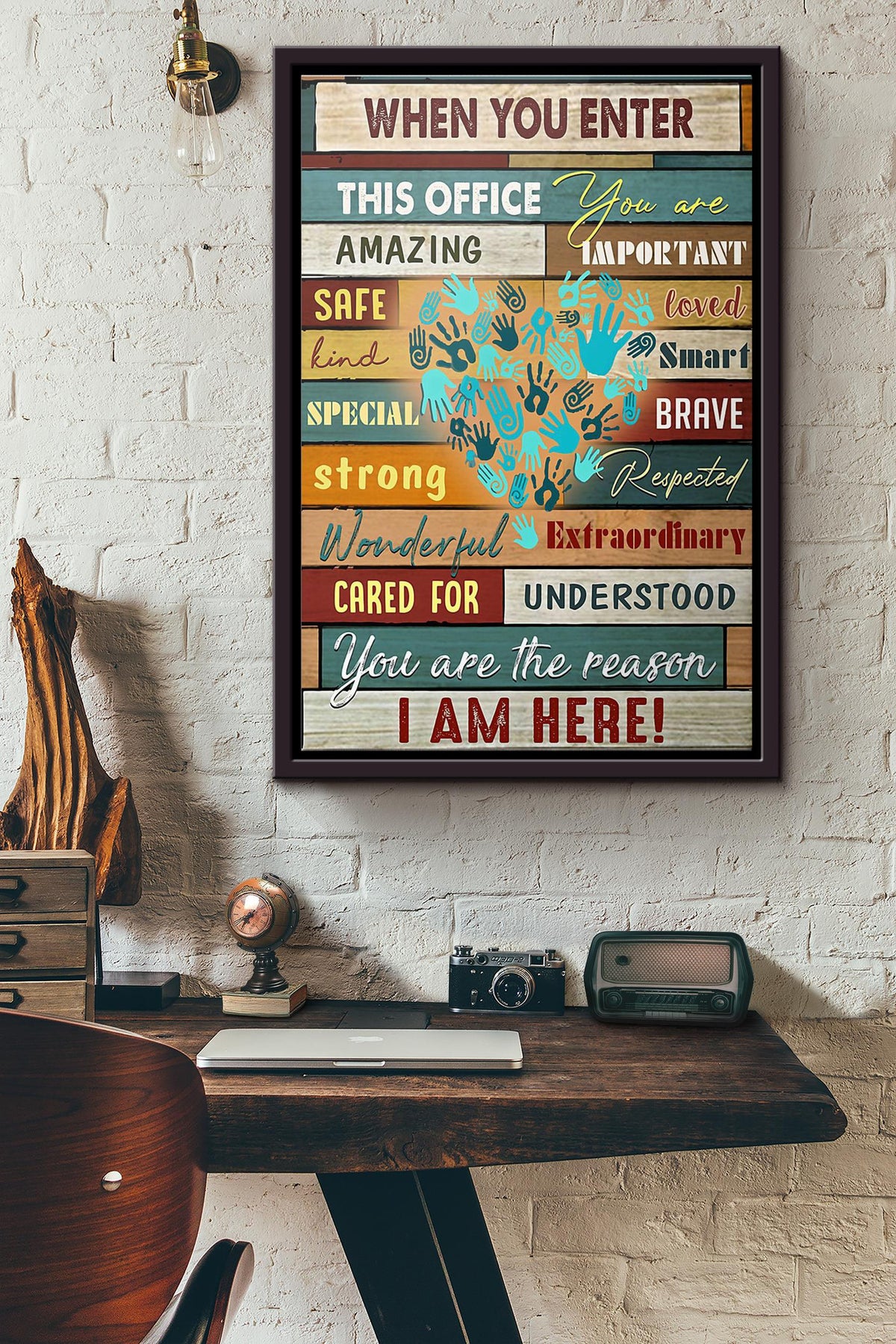 Social Worker When You Enter This Office Poster Framed Matte Canvas