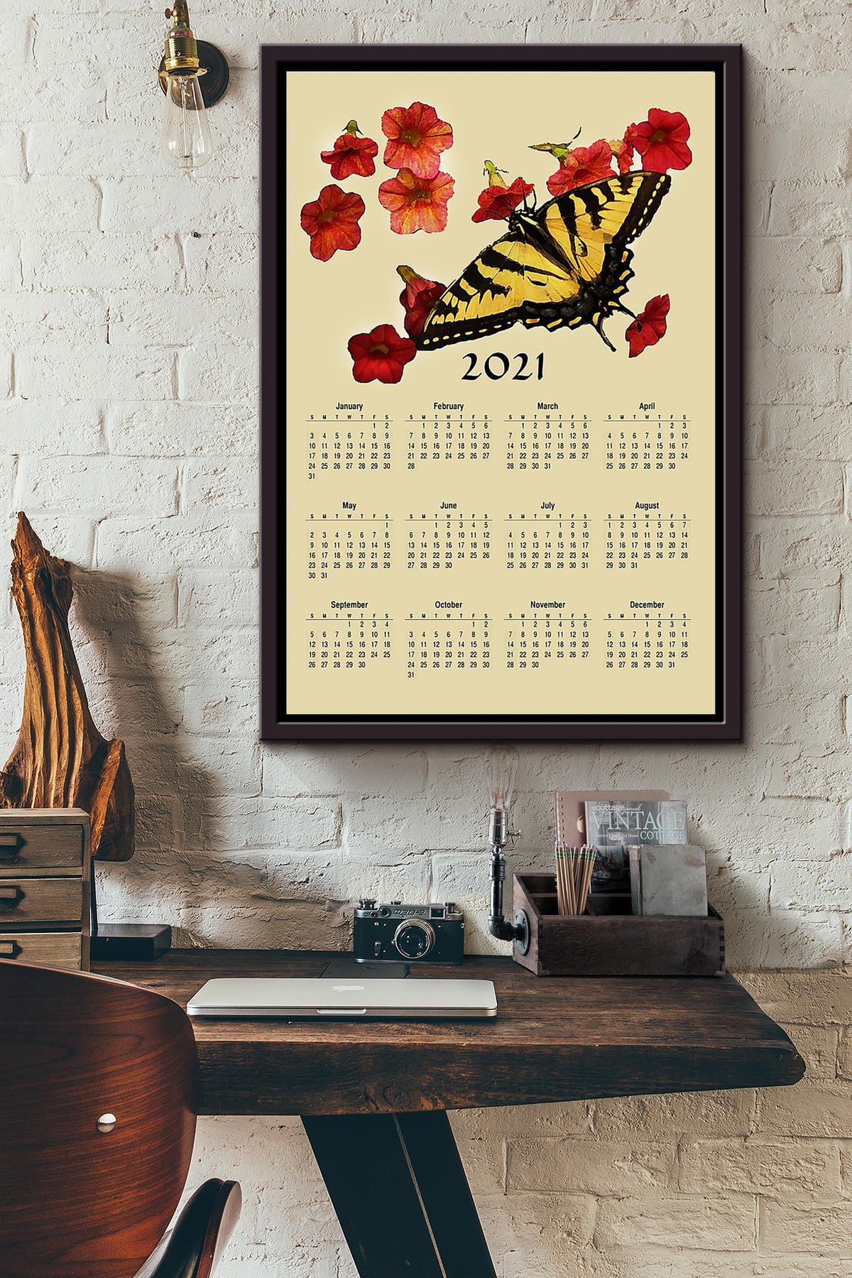 Butterfly 2021 Framed Matte Canvas