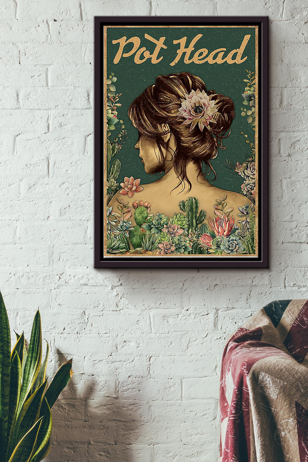 Pot Head Gardening Framed Matte Canvas