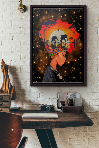 Black Queen Wild Nature Poster Framed Matte Canvas
