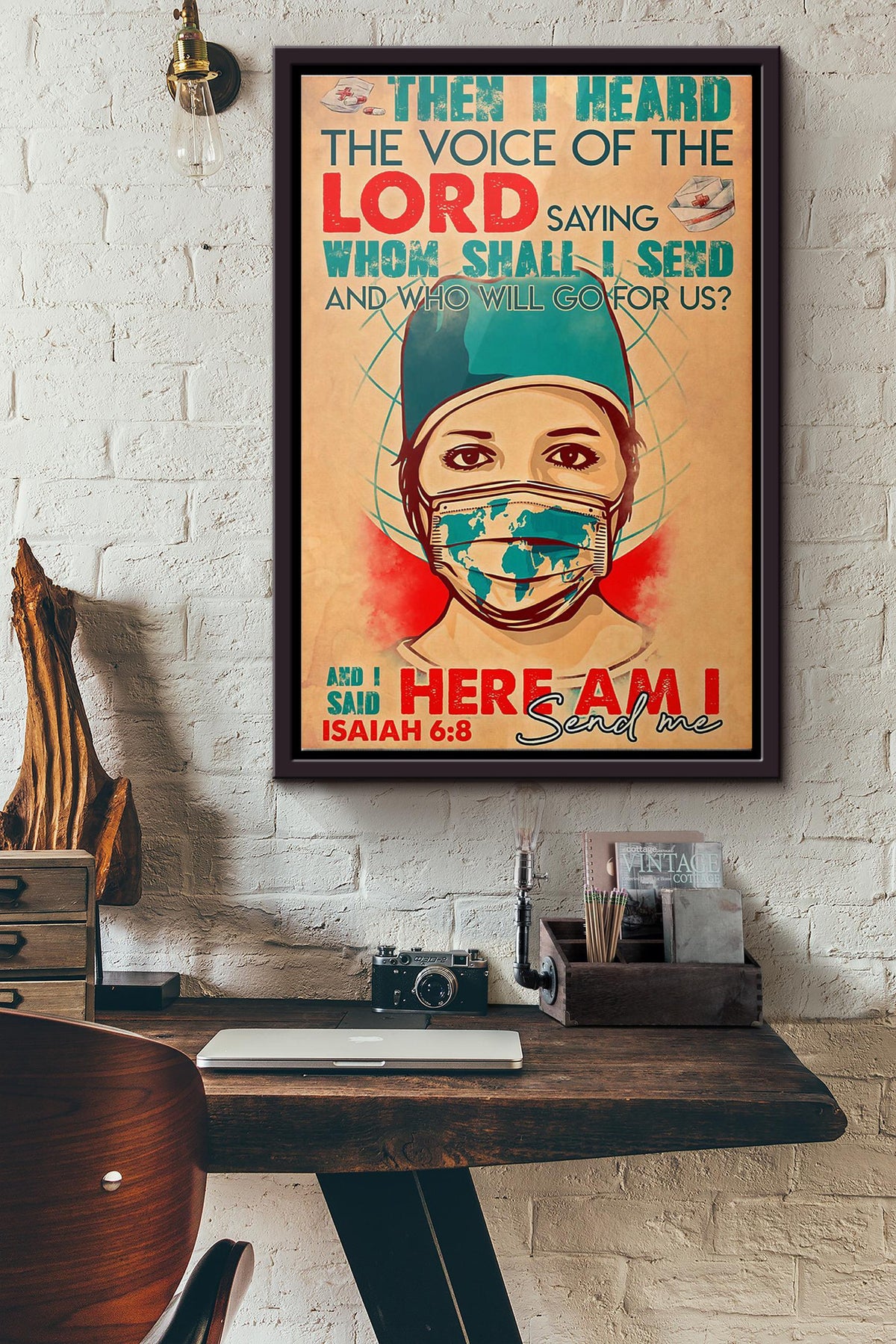 Nurse Lord Send Me Poster Framed Matte Canvas