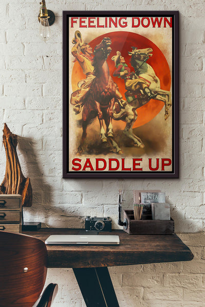 Horse Riding Feeling Down Saddle Up Poster Framed Matte Canvas