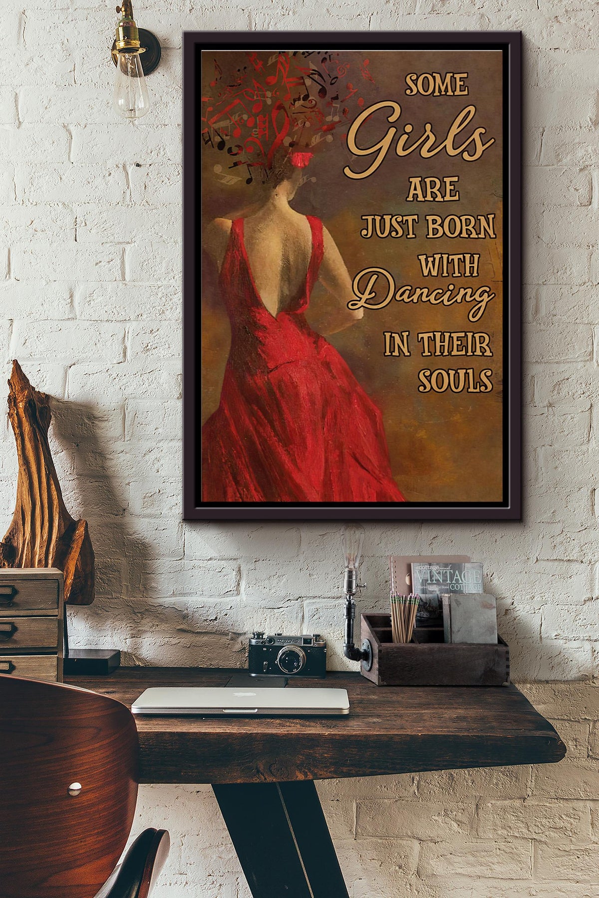 Latin Dance Some Girls Are Just Born With Dancing In Their Souls Poster Framed Matte Canvas