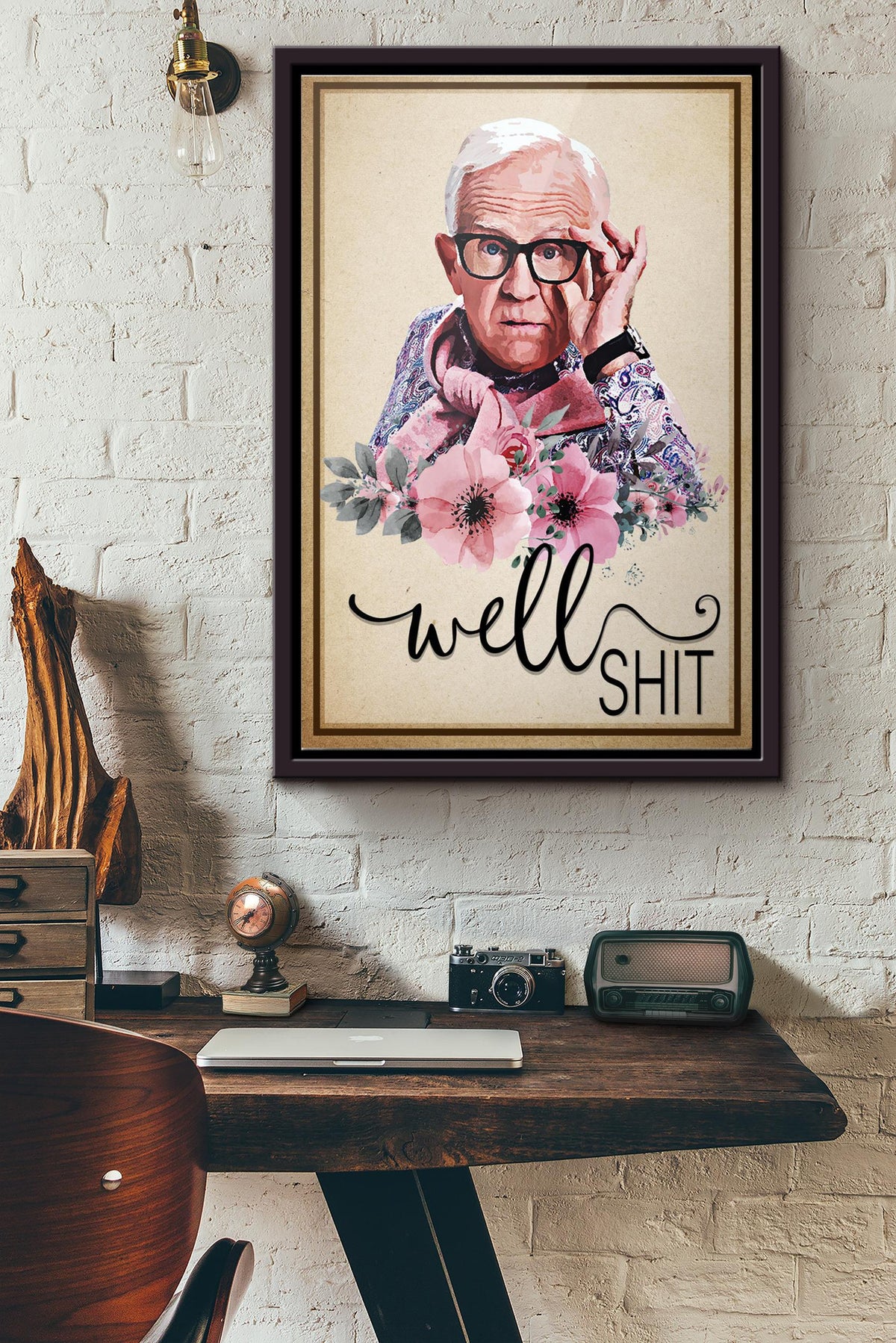 Leslie Allen Jordan Well Shit Poster Framed Matte Canvas
