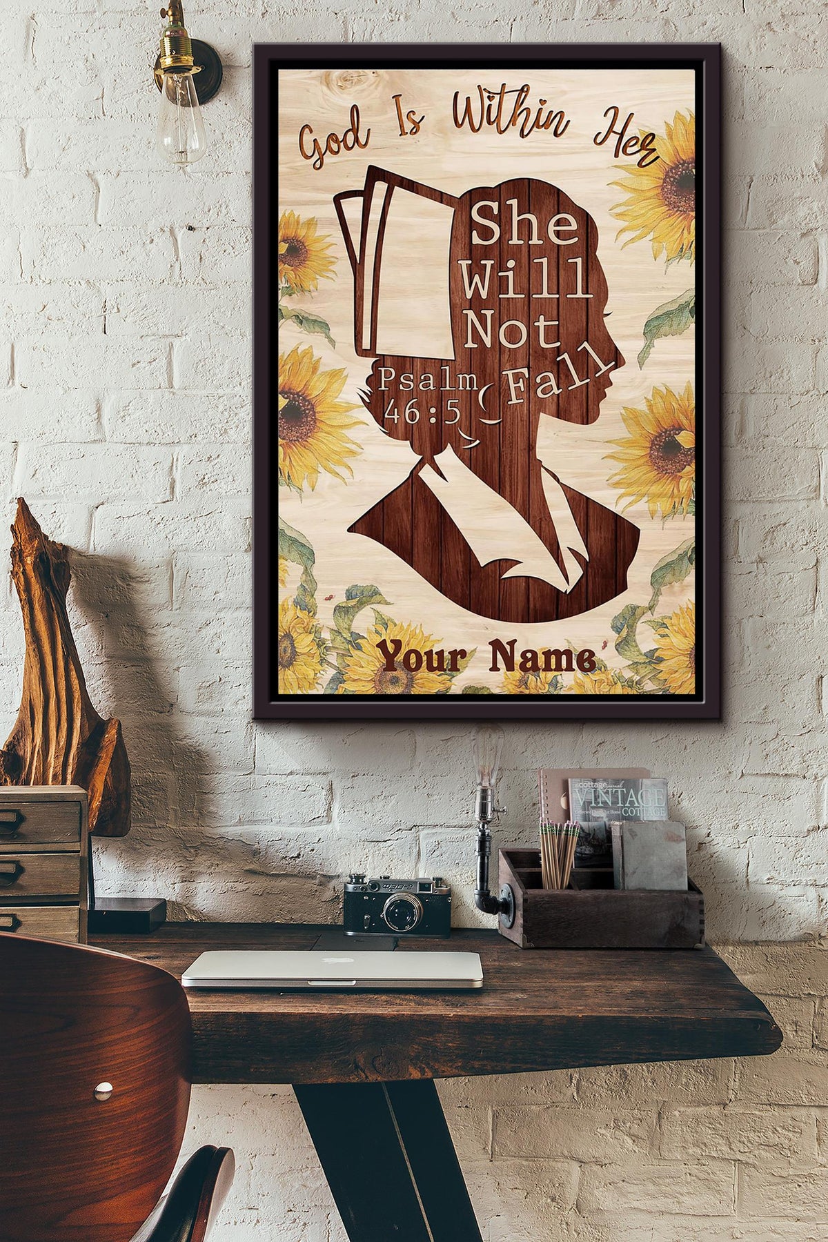 God Is Within Her She Will Not Fall Nurse Poster Framed Matte Canvas