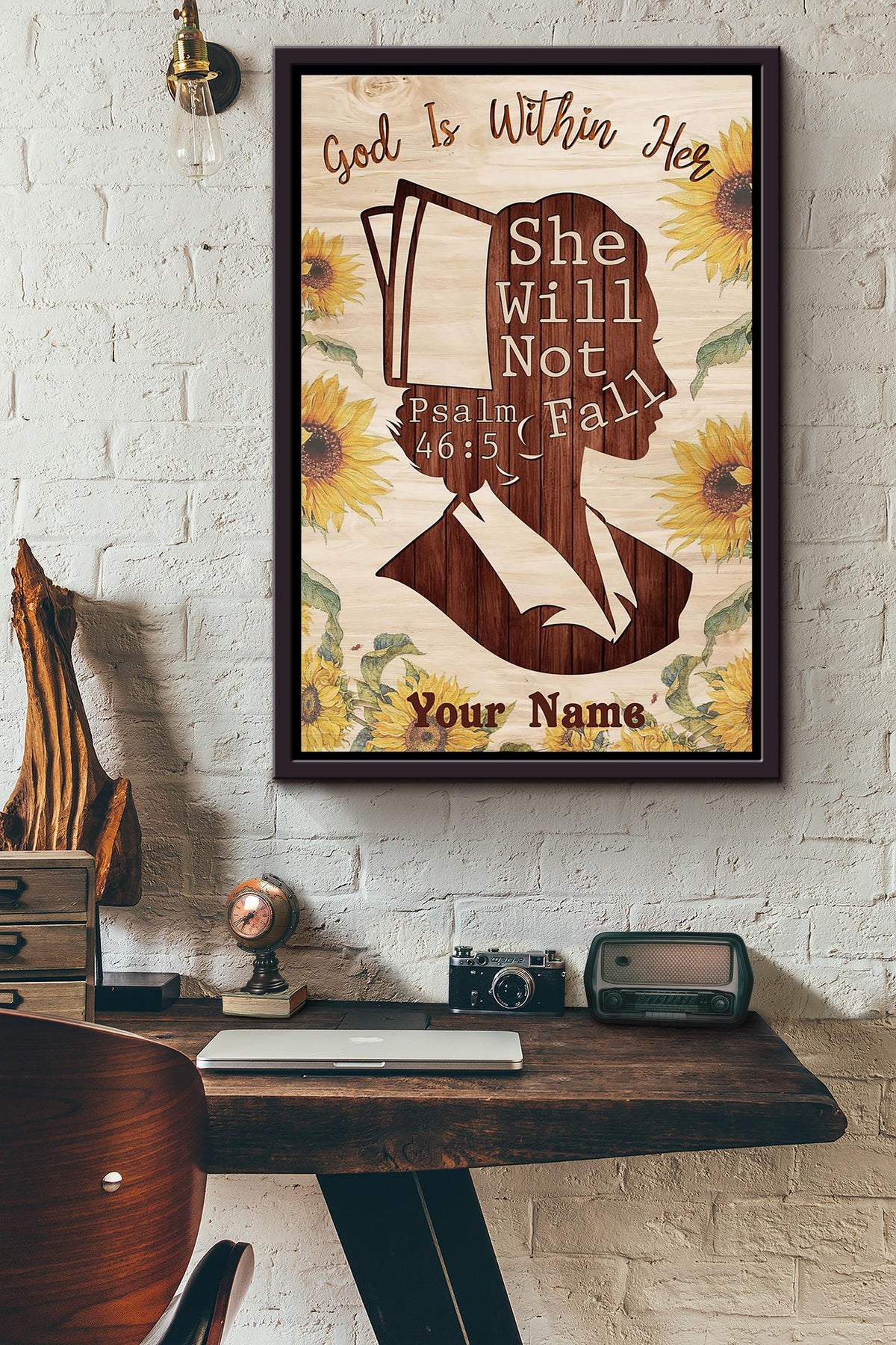 God Is Within Her She Will Not Fall Nurse Poster Framed Matte Canvas