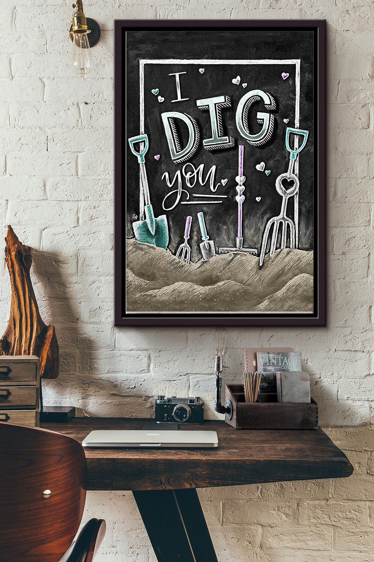 Gardening I Dig You Framed Matte Canvas