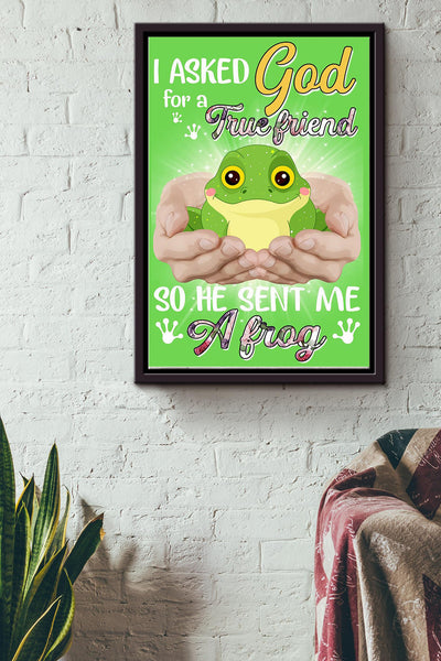 God Send Me A Frog Gift For You Framed Matte Canvas