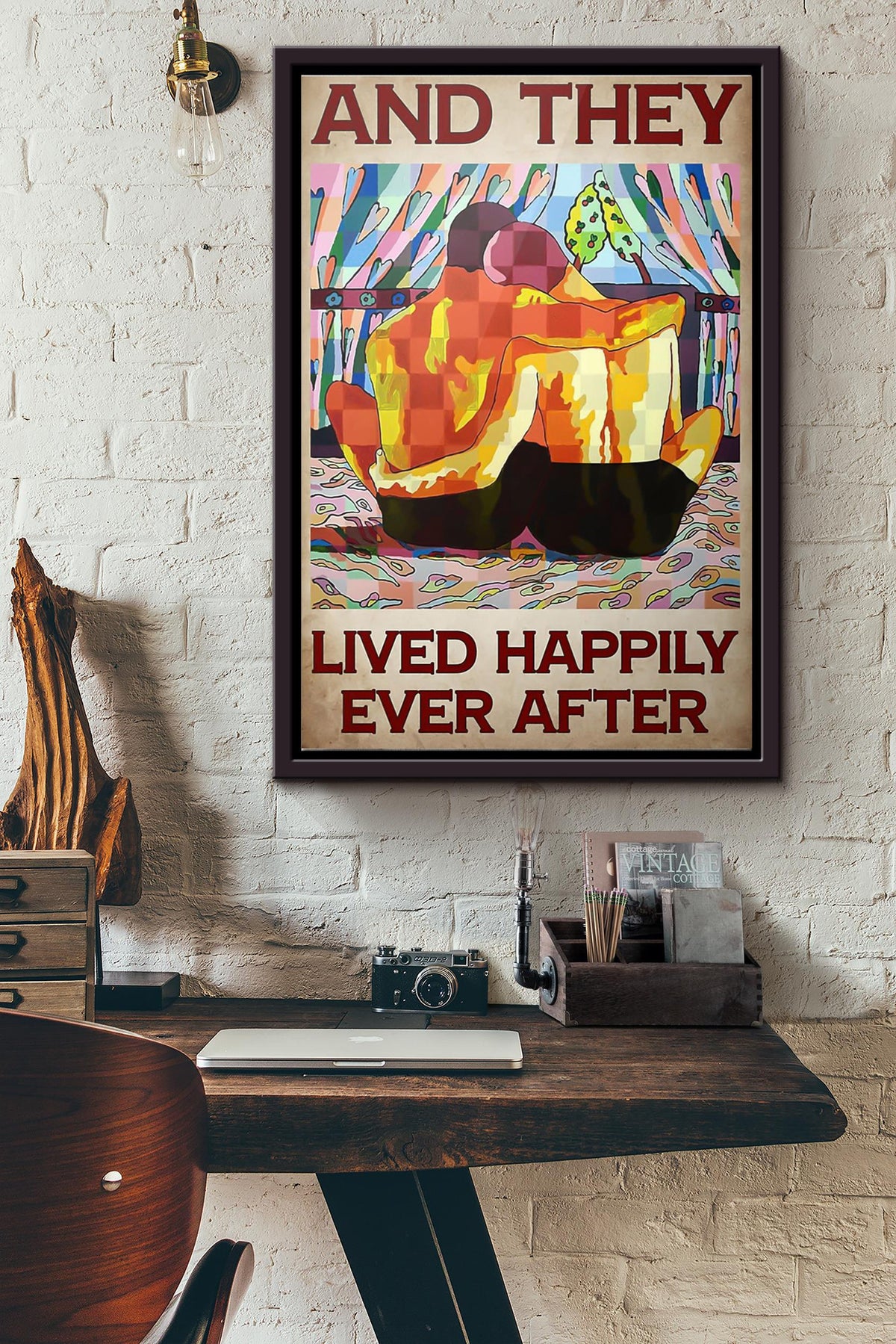 Lgbt And They Lived Happily Ever After Poster Framed Matte Canvas