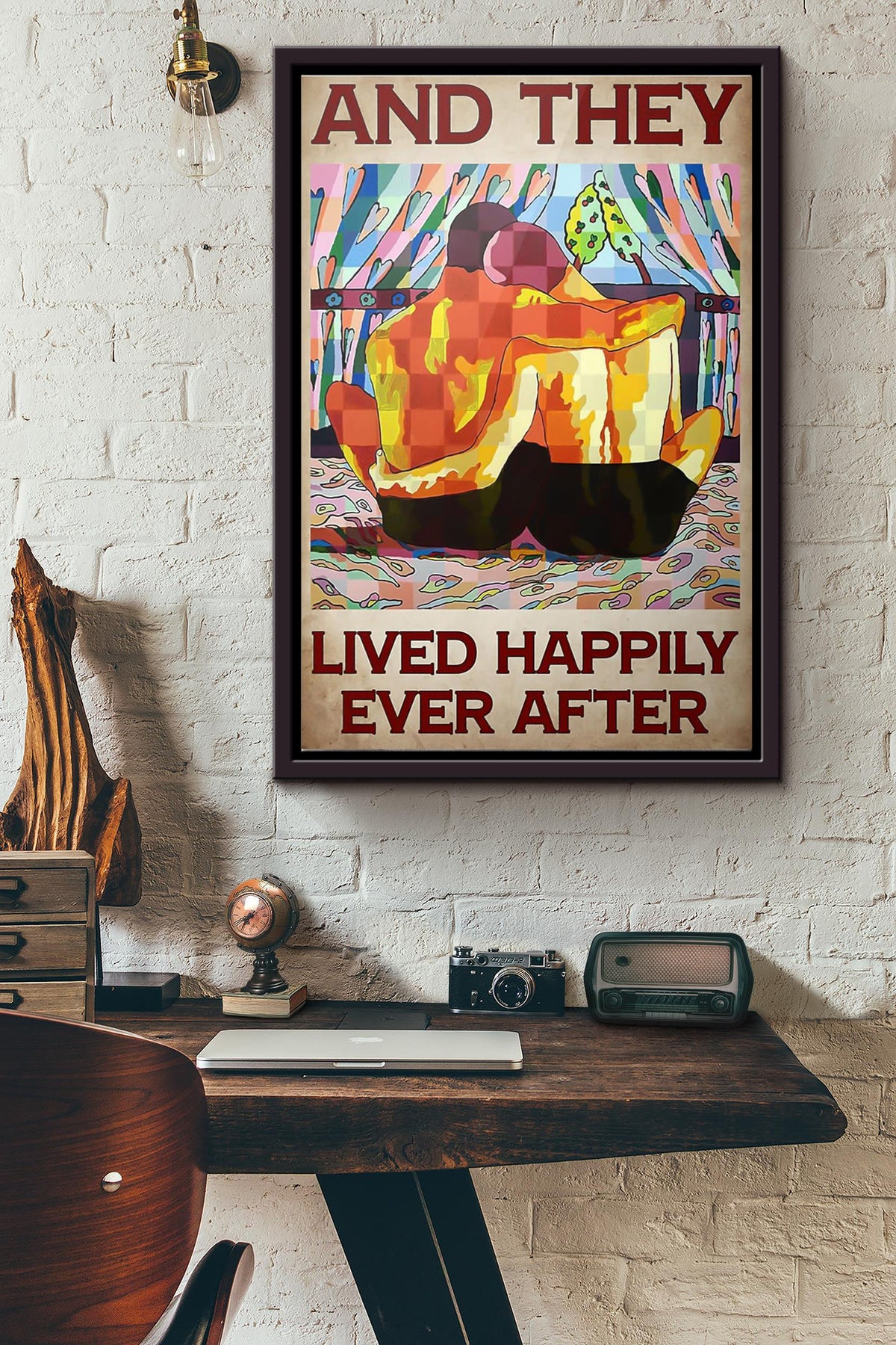 Lgbt And They Lived Happily Ever After Poster Framed Matte Canvas