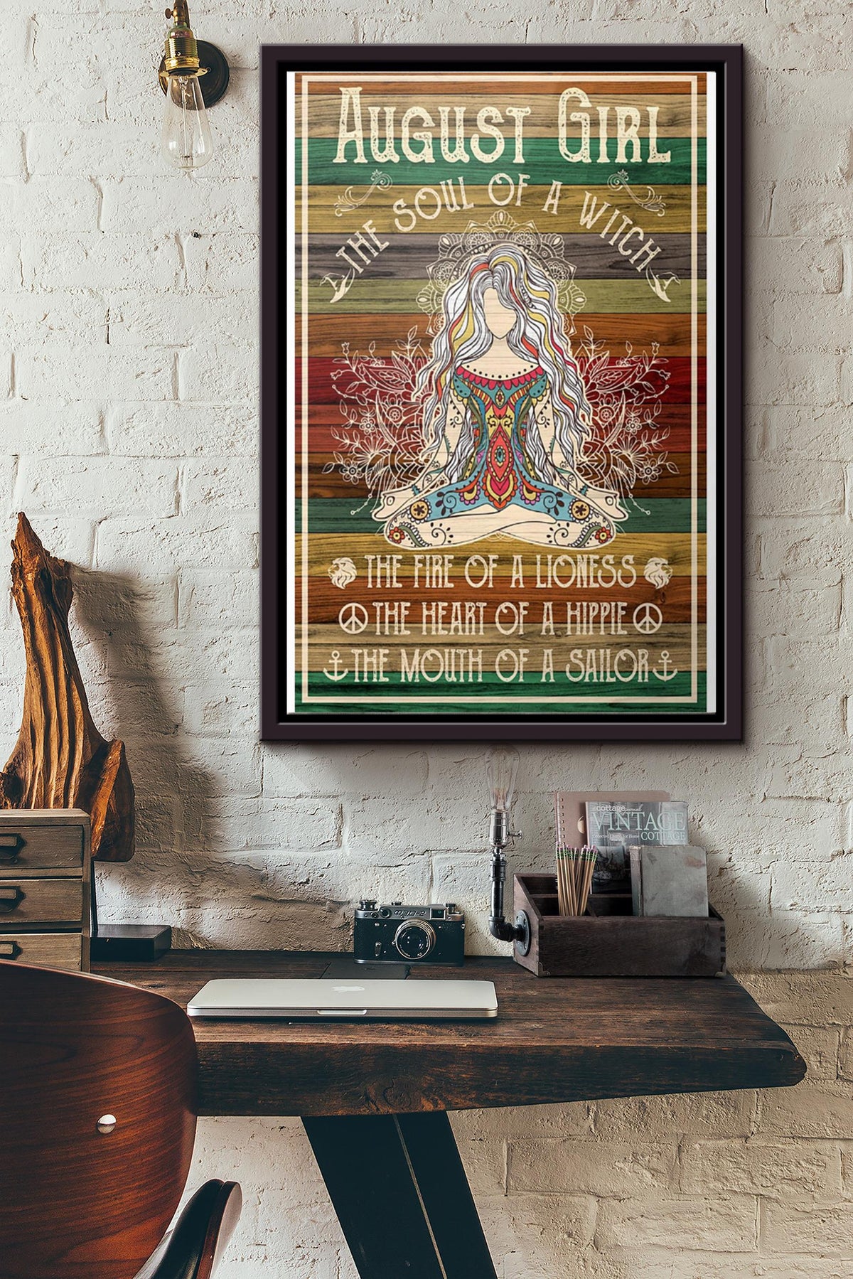 Yoga August Girl Soul Poster Framed Matte Canvas