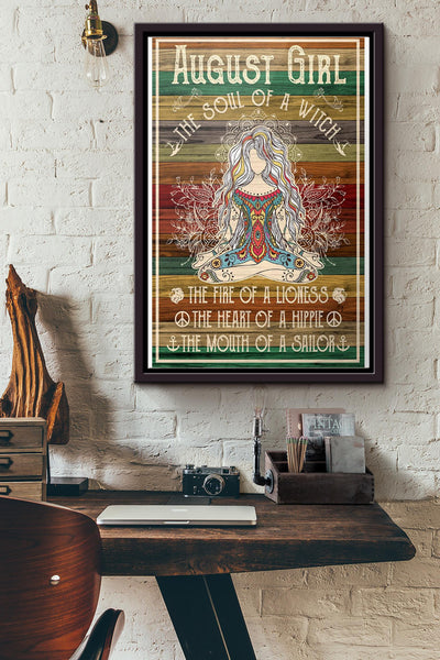 Yoga August Girl Soul Poster Framed Matte Canvas