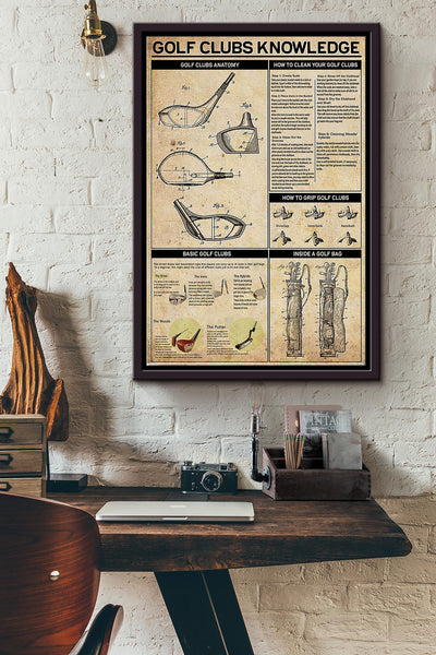 Golf Clubs Knowledge Framed Matte Canvas