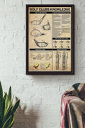 Golf Clubs Knowledge Framed Matte Canvas