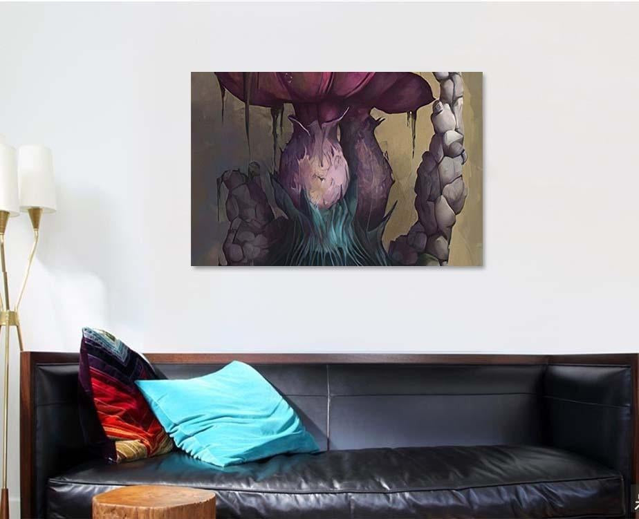 Fantastic Landscape Mushrooms Stones Bottles Poison, Fantastic Premium Multi Canvas Prints, Multi Piece Panel Canvas Home Decor, Luxury Gallery Wall Fine Art