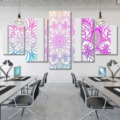 Yoga Mat Design Set Colorful Template Mandala Multi Panel Canvas Print Home Decor Wall Art Gift IDeas Poster Canvas Gallery Framed Prints, Canvas
