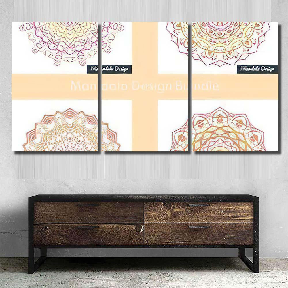 Mandala Pattern Mehndi Henna Yoga Tattoo Mandala Multi Panel Canvas Print Home Decor Wall Art Gift IDeas Poster Canvas Gallery Framed Prints, Canvas