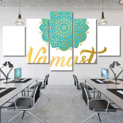 Hand Lettering Gilding Logo Yoga Studio Mandala Multi Panel Canvas Print Home Decor Wall Art Gift IDeas Poster Canvas Gallery Framed Prints, Canvas