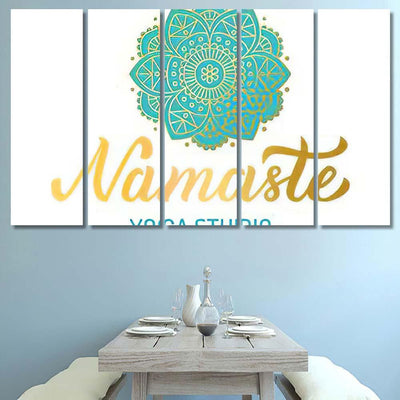 Hand Lettering Gilding Logo Yoga Studio Mandala Multi Panel Canvas Print Home Decor Wall Art Gift IDeas Poster Canvas Gallery Framed Prints, Canvas