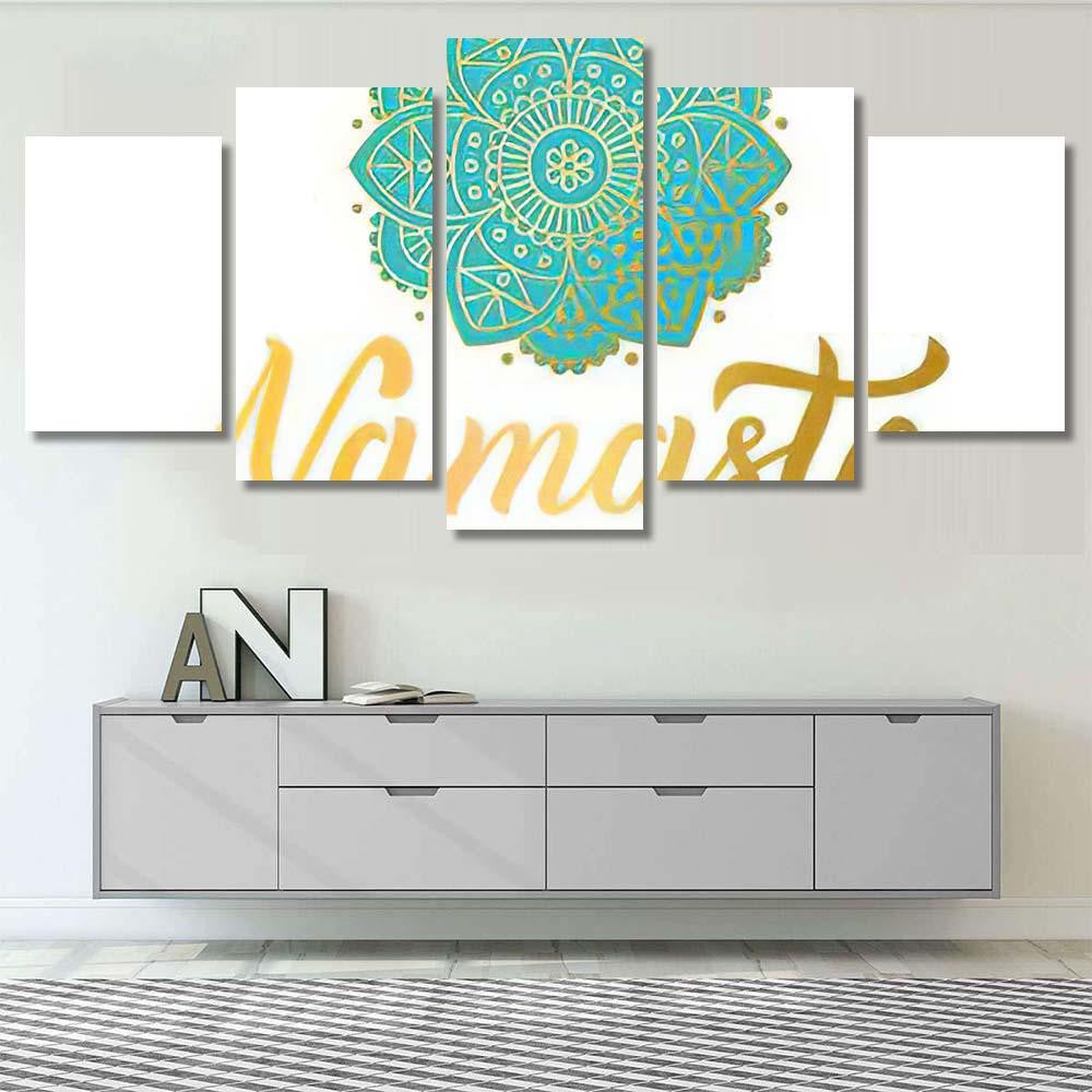 Hand Lettering Gilding Logo Yoga Studio Mandala Multi Panel Canvas Print Home Decor Wall Art Gift IDeas Poster Canvas Gallery Framed Prints, Canvas