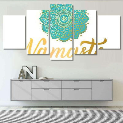 Hand Lettering Gilding Logo Yoga Studio Mandala Multi Panel Canvas Print Home Decor Wall Art Gift IDeas Poster Canvas Gallery Framed Prints, Canvas