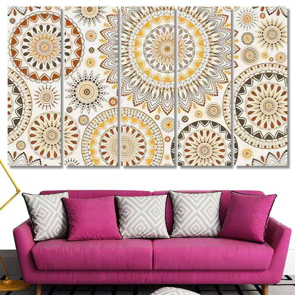 Seamless Background Eastern Style Arabic Pattern Mandala Multi Panel Canvas Print Home Decor Wall Art Gift IDeas Poster Canvas Gallery Framed Prints, Canvas