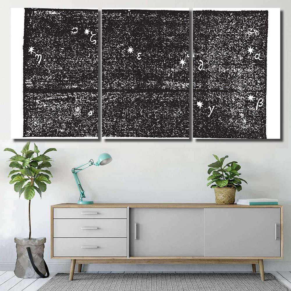 Grande Ourse Ursa Major Vintage Engraved Galaxy Sky and Space Multi Piece Panel Canvas Home Decor Housewarming Gift Ideas Poster Canvas Gallery Prints