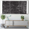 Grande Ourse Ursa Major Vintage Engraved Galaxy Sky and Space Multi Piece Panel Canvas Home Decor Housewarming Gift Ideas Poster Canvas Gallery Prints