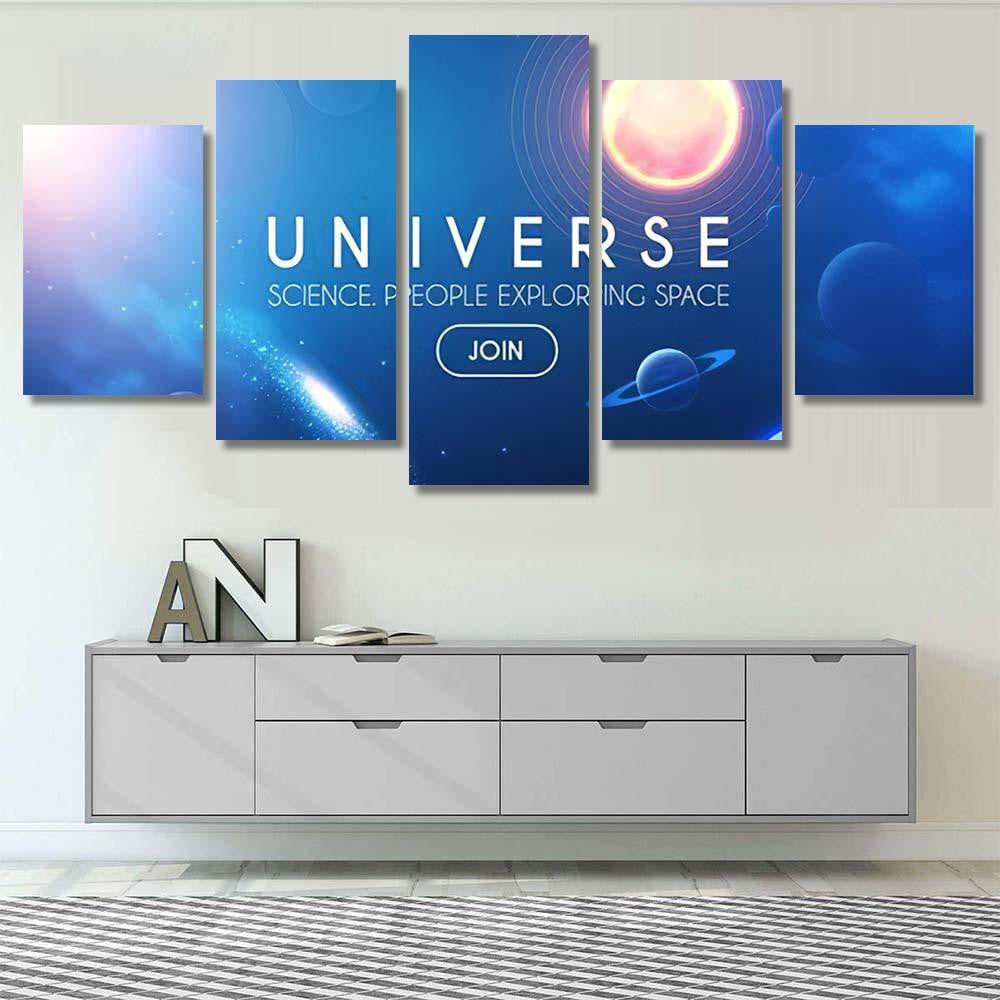 Planets Universe Star Nebula Galaxy Lights Galaxy Sky and Space Multi Piece Panel Canvas Home Decor Housewarming Gift Ideas Poster Canvas Gallery Prints
