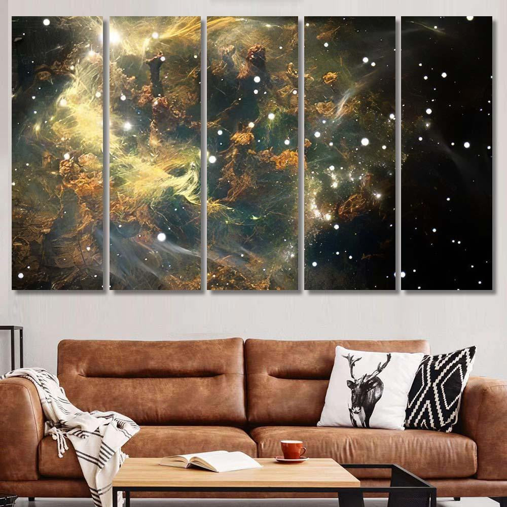 Nebula Cloud Gas Dust Blocks Light Galaxy Sky and Space Multi Piece Panel Canvas Home Decor Housewarming Gift Ideas Poster Canvas Gallery Prints