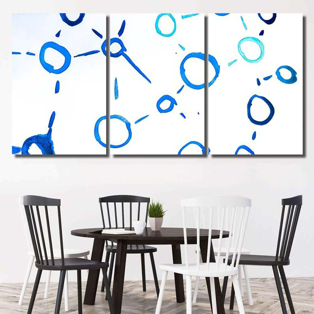 Handwritten Circles Polka Marine Casual Marker Galaxy Sky and Space Multi Piece Panel Canvas Home Decor Housewarming Gift Ideas Poster Canvas Gallery Prints