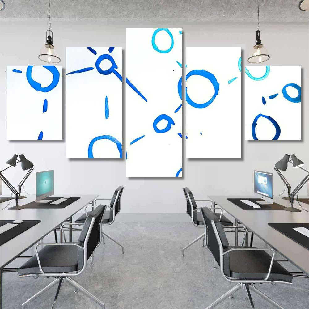 Handwritten Circles Polka Marine Casual Marker Galaxy Sky and Space Multi Piece Panel Canvas Home Decor Housewarming Gift Ideas Poster Canvas Gallery Prints
