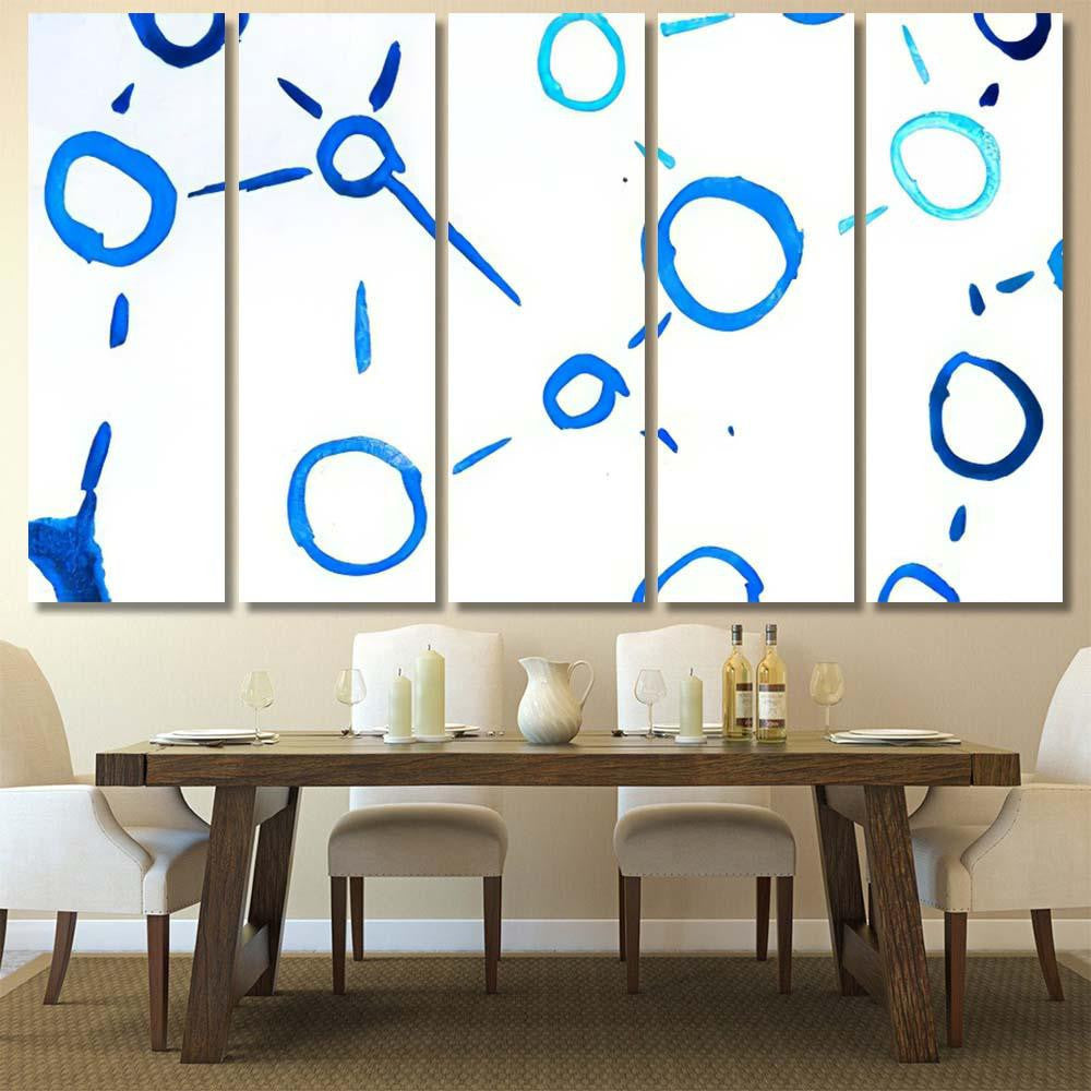Handwritten Circles Polka Marine Casual Marker Galaxy Sky and Space Multi Piece Panel Canvas Home Decor Housewarming Gift Ideas Poster Canvas Gallery Prints