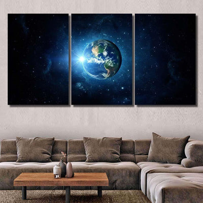 Panoramic View Earth Sun Star Galaxy 5 Galaxy Sky and Space Multi Piece Panel Canvas Home Decor Housewarming Gift Ideas Poster Canvas Gallery Prints