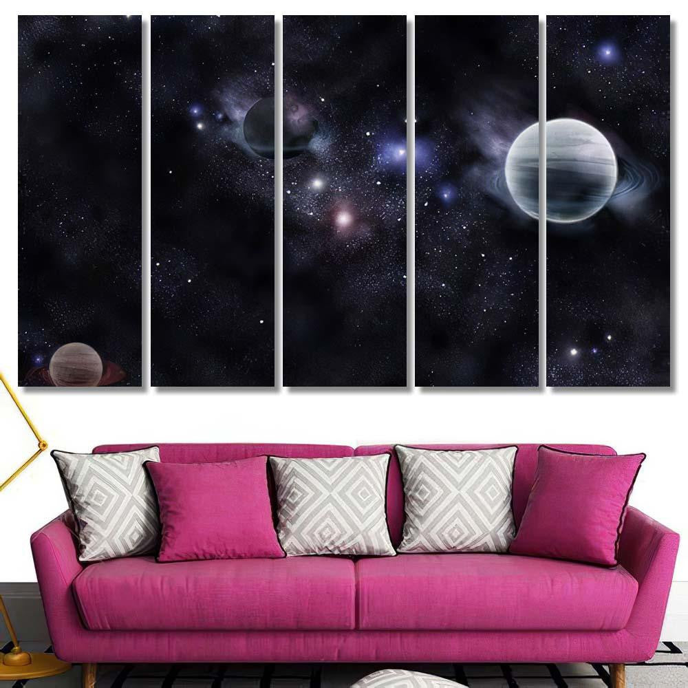 Planets Fantastic Space Elements This Image Galaxy Sky and Space Multi Piece Panel Canvas Home Decor Housewarming Gift Ideas Poster Canvas Gallery Prints