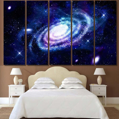 Spiral Galaxy Outer Space 4 Galaxy Sky and Space Multi Piece Panel Canvas Home Decor Housewarming Gift Ideas Poster Canvas Gallery Prints