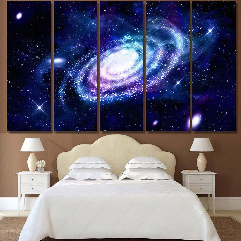 Spiral Galaxy Outer Space 4 Galaxy Sky and Space Multi Piece Panel Canvas Home Decor Housewarming Gift Ideas Poster Canvas Gallery Prints