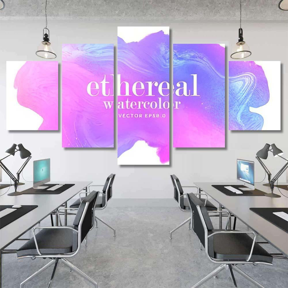 Painted Galaxy Water Color Splash Abstract Galaxy Sky and Space Multi Piece Panel Canvas Home Decor Housewarming Gift Ideas Poster Canvas Gallery Prints