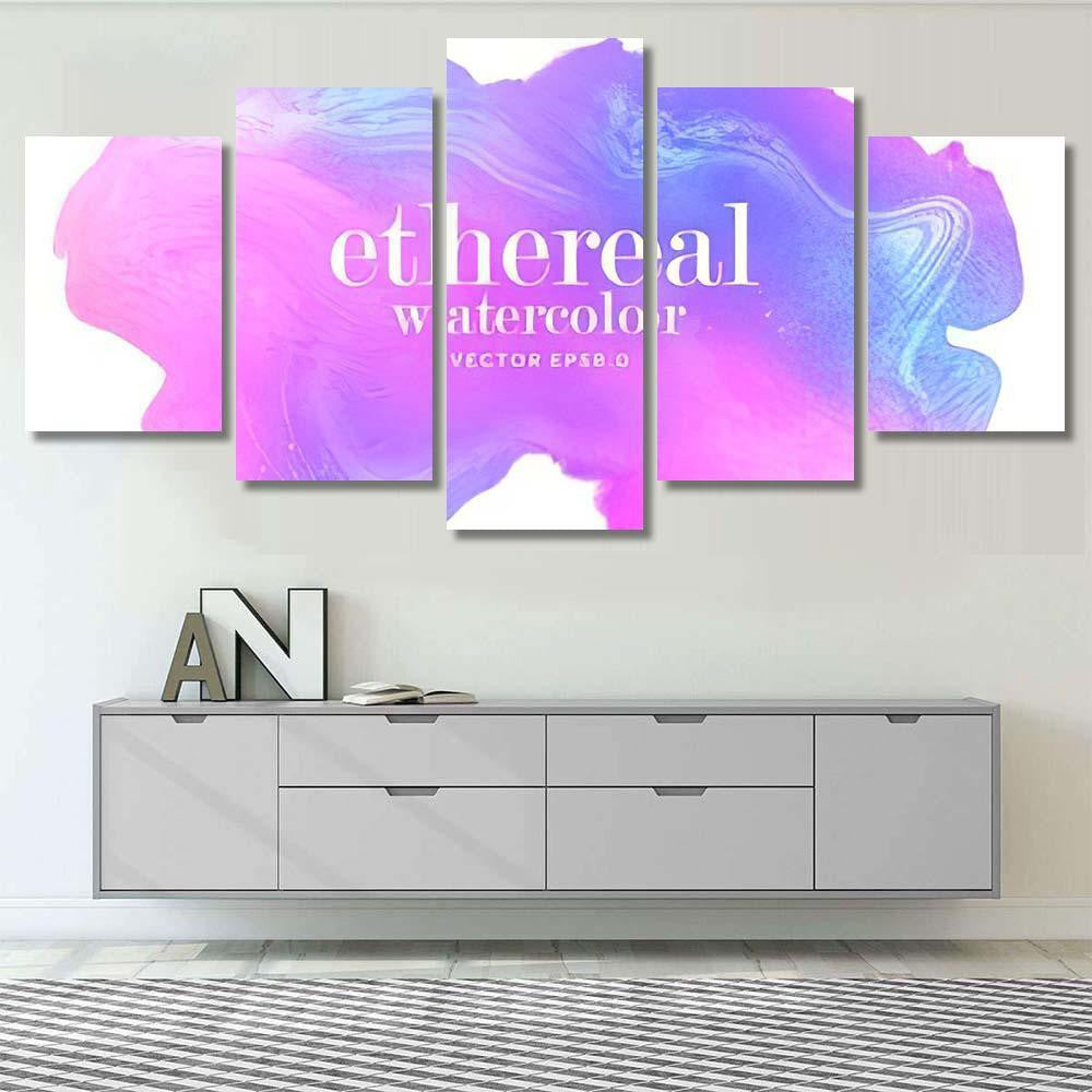 Painted Galaxy Water Color Splash Abstract Galaxy Sky and Space Multi Piece Panel Canvas Home Decor Housewarming Gift Ideas Poster Canvas Gallery Prints