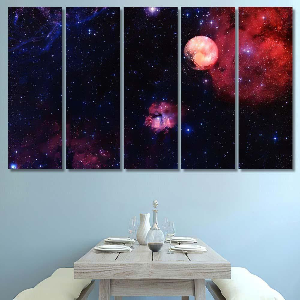 Pluto Awesome Quality Planets Solar System Galaxy Sky and Space Multi Piece Panel Canvas Home Decor Housewarming Gift Ideas Poster Canvas Gallery Prints