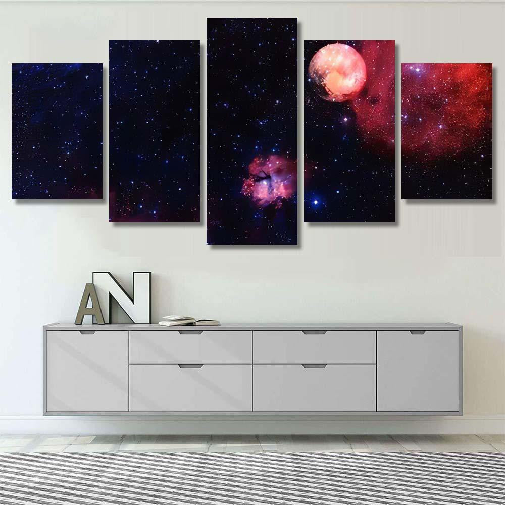 Pluto Awesome Quality Planets Solar System Galaxy Sky and Space Multi Piece Panel Canvas Home Decor Housewarming Gift Ideas Poster Canvas Gallery Prints